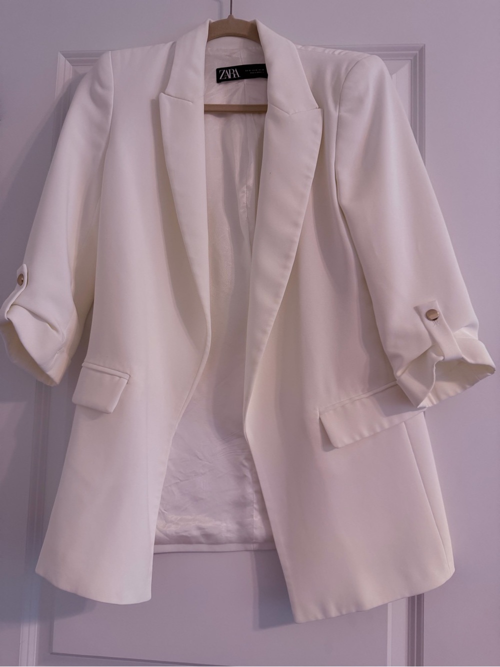 Zara Cream Blazer Jacket | Structured Fit | XS